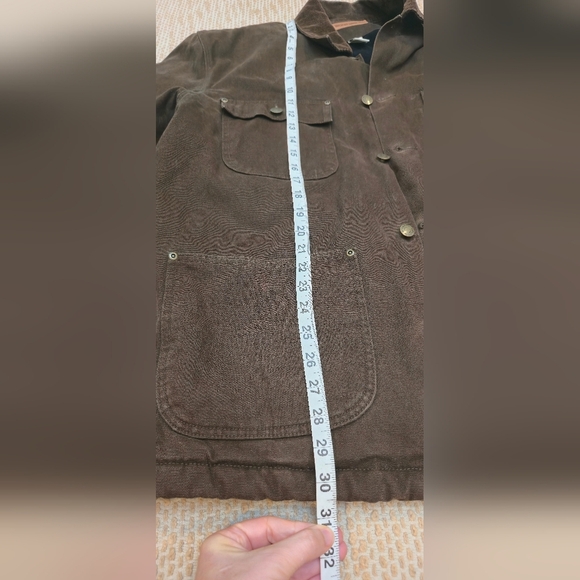Wolverine Brown Insulated Coat Button Up Collard Size Medium - Picture 6 of 16